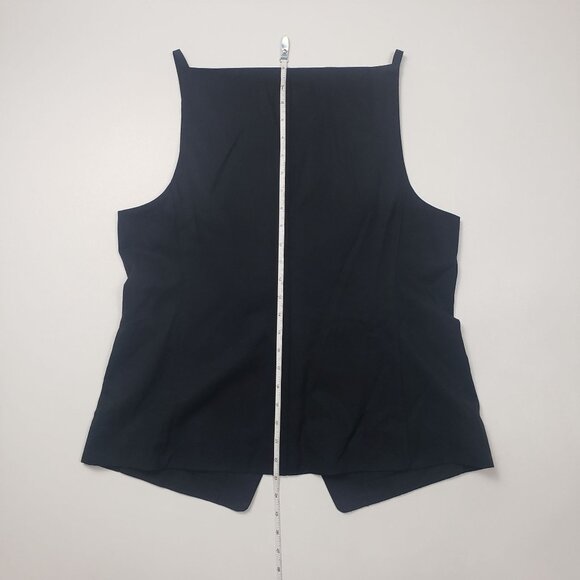 Madewell Square-Neck Vest in Drapey Twill Women's Size 14 in True Black NWT - Picture 9 of 16